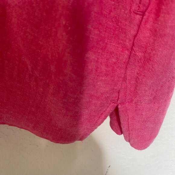 Lands End Linen Blend Tunic Top Womens XL Pink V Neck 3/4 Sleeves Lightweight Be - Picture 5 of 9